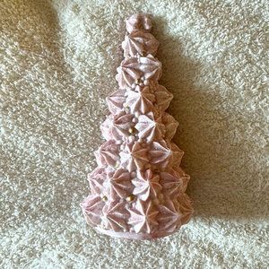 Pink Christmas tree decoration.